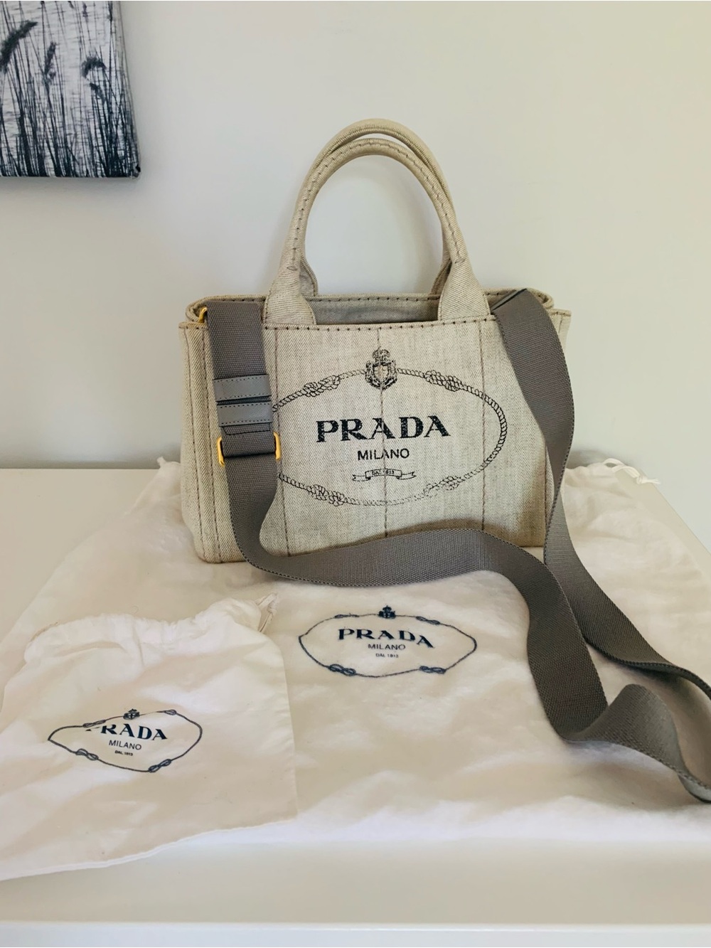Prada Canapa denim bag